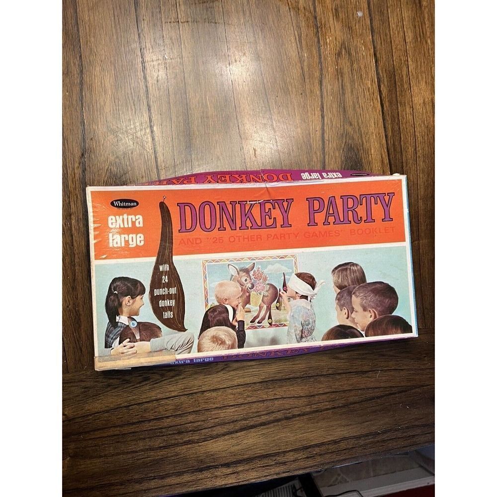 Vtg Whitman Extra Large Donkey Party Game